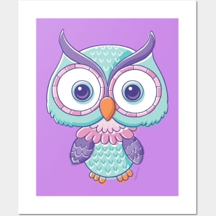 Cute Owl Cartoon Posters and Art